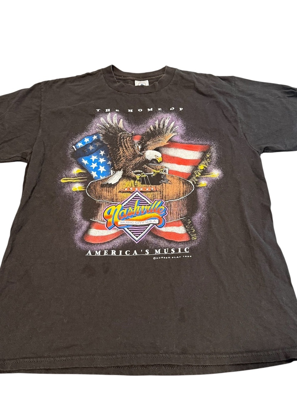 Vintage Nashville Tennessee home of America’s music t shirt men’s large black